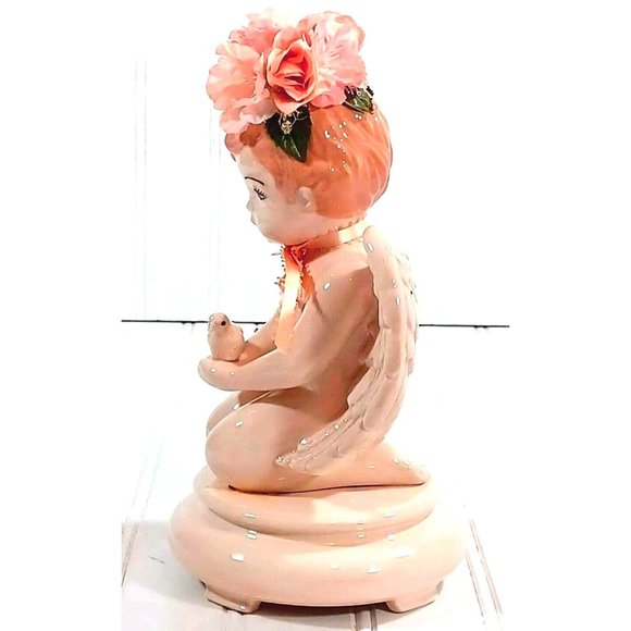 OOAK Baby Girl Angel Holding Dove Victorian Statue Cottage Shabby Chic Decor - Picture 13 of 15